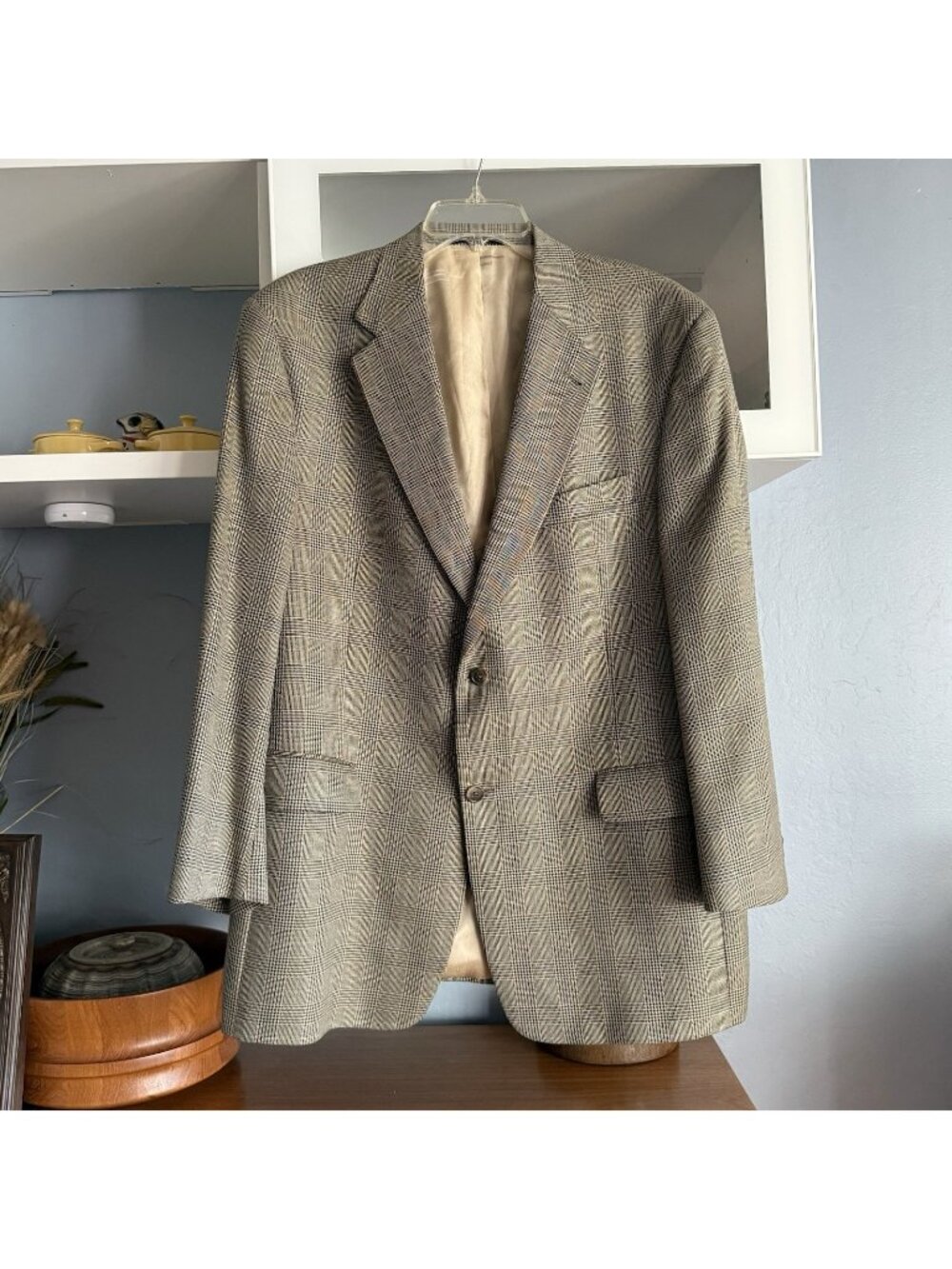 Hart Schaffner Marx Glen Plaid Check Blazer Jacket Wool Size 44R